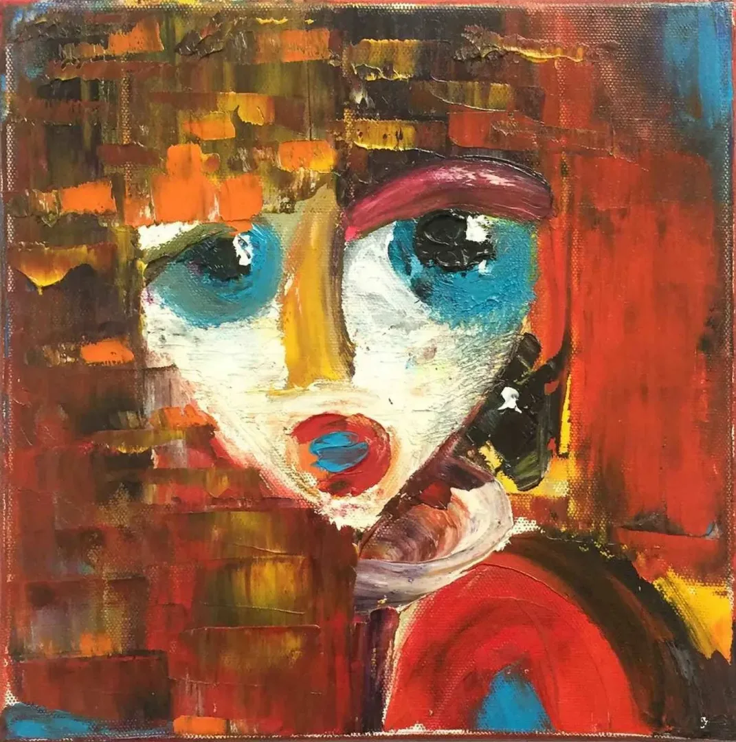 YEŞİM DERELİ — “İnci Küpeli”, 2017 "İnci Küpeli" eseri YEŞİM DERELİ tarafından 2017 yılında 25x25 cm ölçülerinde Tuval üzeri karışık teknik tekniği ile yapılmıştır.