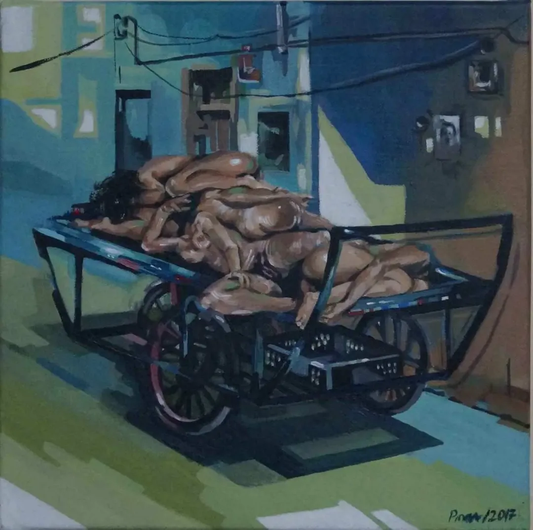 PINAR BÜYÜK — “çıkmaz sokak”, 2017 "çıkmaz sokak" eseri PINAR BÜYÜK tarafından 2017 yılında 25x25 cm ölçülerinde Tuval üzeri yağlı boya tekniği ile yapılmıştır.