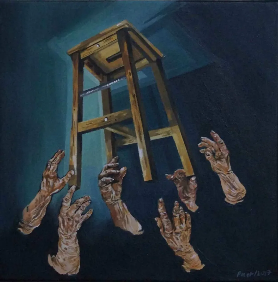 PINAR BÜYÜK — “devinim”, 2017 "devinim" eseri PINAR BÜYÜK tarafından 2017 yılında 25x25 cm ölçülerinde Tuval üzeri yağlı boya tekniği ile yapılmıştır.