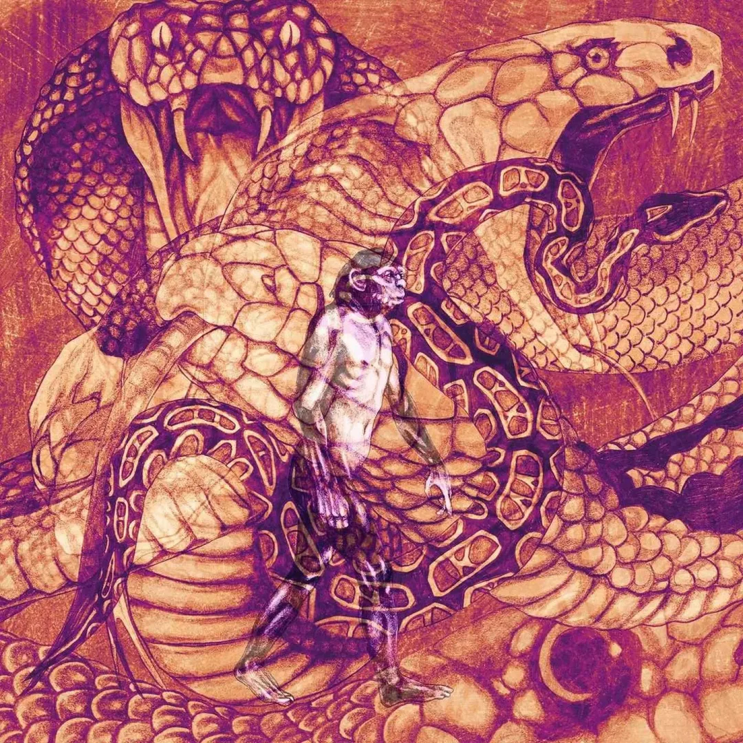 CAN PEKİN — “Snake”, 2017 "Snake" eseri CAN PEKİN tarafından 2017 yılında 25x25 cm ölçülerinde Tuval üzeri karışık teknik tekniği ile yapılmıştır.