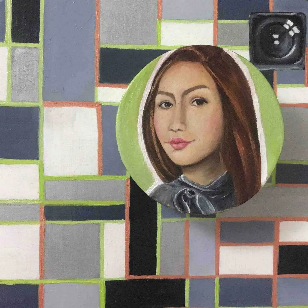 GİZEM FATMA ÇETİN — “Selfie”, 2017 "Selfie" eseri GİZEM FATMA ÇETİN tarafından 2017 yılında 25x25 cm ölçülerinde Tuval üzeri karışık teknik tekniği ile yapılmıştır.
