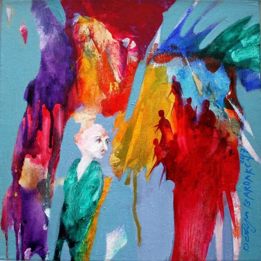 DERYA BARDAKÇI — “isimsiz”, 2017 "isimsiz" eseri DERYA BARDAKÇI tarafından 2017 yılında 25x25 cm ölçülerinde Tuval üzeri akrilik boya tekniği ile yapılmıştır.