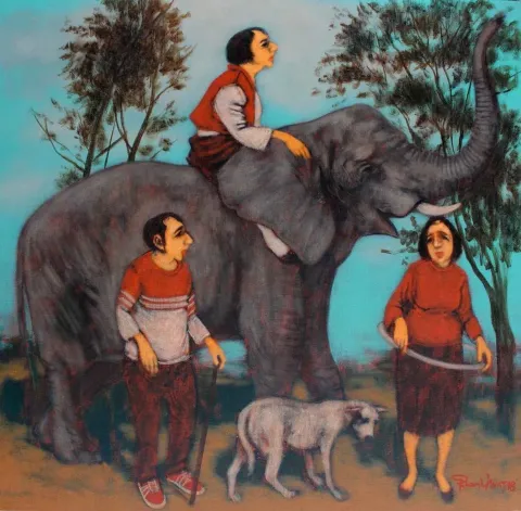 Bu eser ORHAN UMUT tarafından 2018 yılında 60x60 cm ölçülerinde Tuval üzeri akrilik boya tekniği ile yapılmıştır.