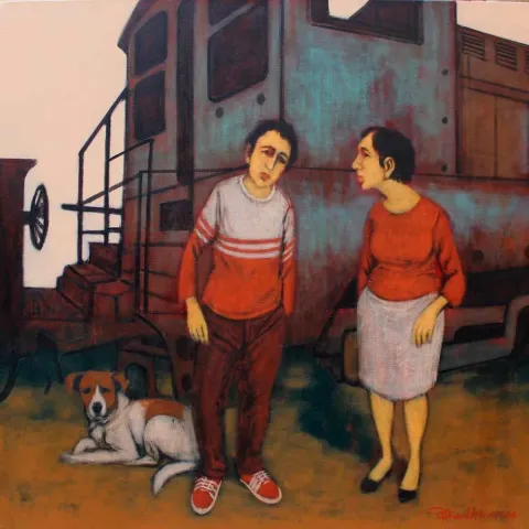 Bu eser ORHAN UMUT tarafından 2018 yılında 60x60 cm ölçülerinde Tuval üzeri akrilik boya tekniği ile yapılmıştır.