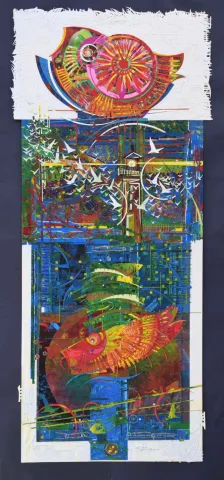 Bu eser ENGİN KORKMAZ tarafından 2018 yılında 165x65 cm ölçülerinde Karışık teknik tekniği ile yapılmıştır.