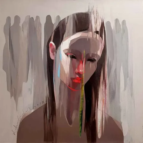 Bu eser HAKAN ERASLAN tarafından 2018 yılında 60x60 cm ölçülerinde Tuval üzeri yağlı boya tekniği ile yapılmıştır.