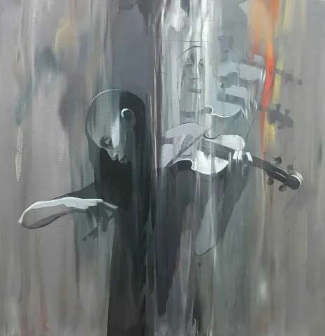 Bu eser HAKAN ERASLAN tarafından 2017 yılında 70x70 cm ölçülerinde Tuval üzeri yağlı boya tekniği ile yapılmıştır.