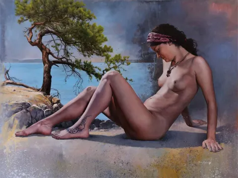 "Doğa" eseri HASAN SAYGIN tarafından 2018 yılında 97x130 cm ölçülerinde Tuval üzeri yağlı boya tekniği ile yapılmıştır.