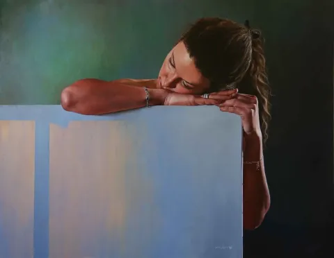 "Rüya" eseri HASAN SAYGIN tarafından 2018 yılında 114x146 cm ölçülerinde Tuval üzeri yağlı boya tekniği ile yapılmıştır.