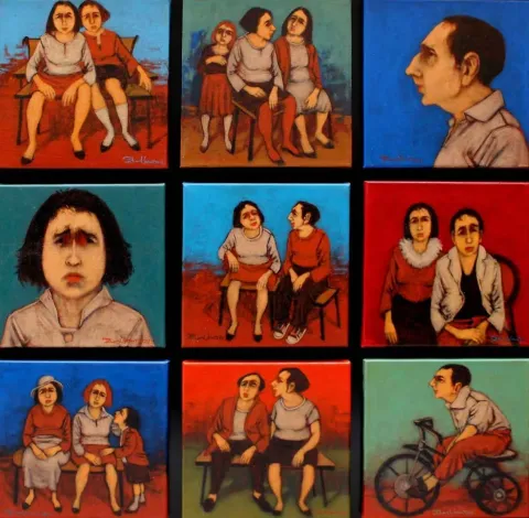 Bu eser ORHAN UMUT tarafından 2017 yılında 85x85 cm ölçülerinde Tuval üzeri akrilik boya tekniği ile yapılmıştır.