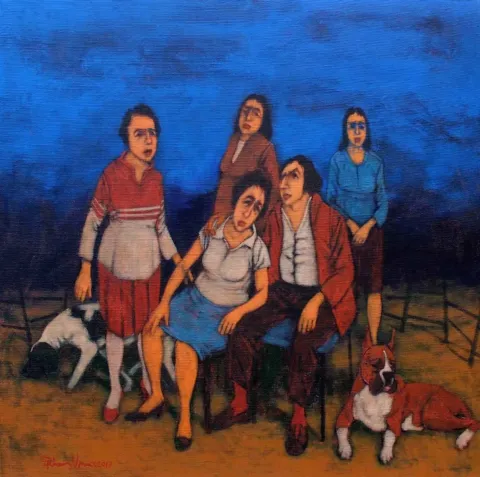 Bu eser ORHAN UMUT tarafından 2017 yılında 70x70 cm ölçülerinde Tuval üzeri akrilik boya tekniği ile yapılmıştır.
