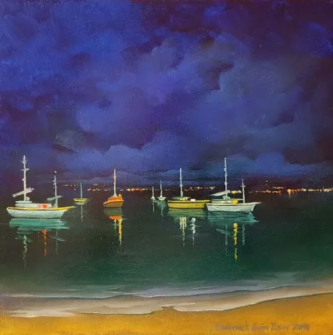 Bu eser MEHMET EMİN ÖZER tarafından 2018 yılında 25x25 cm ölçülerinde Tuval üzeri yağlı boya tekniği ile yapılmıştır.