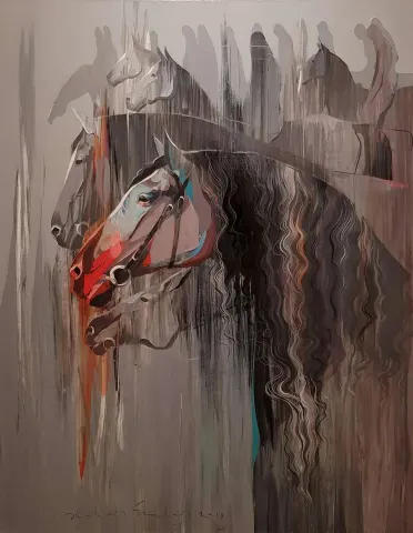 Bu eser HAKAN ERASLAN tarafından 2018 yılında 100x80 cm ölçülerinde Tuval üzeri akrilik boya tekniği ile yapılmıştır.