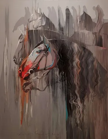 Bu eser HAKAN ERASLAN tarafından 2018 yılında 100x80 cm ölçülerinde Tuval üzeri akrilik boya tekniği ile yapılmıştır.