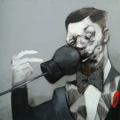 "Para Bende-4" eseri ERCAN AYÇİÇEK tarafından 2019 yılında 60x60 cm ölçülerinde Tuval üzeri akrilik boya tekniği ile yapılmıştır.
