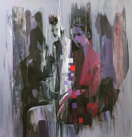 "İsimsiz" eseri HAKAN ERASLAN tarafından 2019 yılında 60x60 cm ölçülerinde Tuval üzeri akrilik boya tekniği ile yapılmıştır.