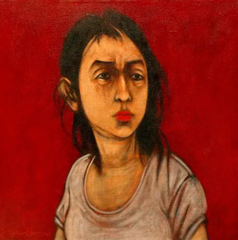 "Portre" eseri ORHAN UMUT tarafından 2019 yılında 60x60 cm ölçülerinde Tuval üzeri akrilik boya tekniği ile yapılmıştır.