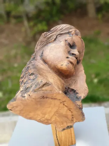 "Dinlenme 3" eseri HAKAN ERASLAN tarafından 2018 yılında 48x53x23 cm ölçülerinde Zeytin Ağacı Yontu tekniği ile yapılmıştır.