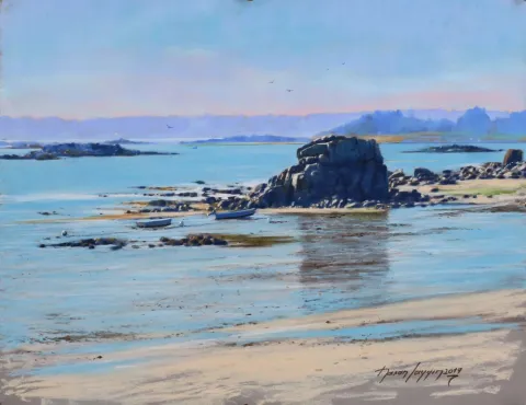 "Peyzaj" eseri HASAN SAYGIN tarafından 33x43 cm ölçülerinde Kağıt üzeri pastel boya tekniği ile yapılmıştır.