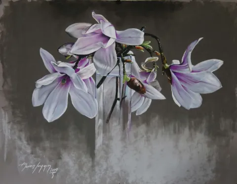 "Manolya" eseri HASAN SAYGIN tarafından 33x43 cm ölçülerinde Kağıt üzeri pastel boya tekniği ile yapılmıştır.
