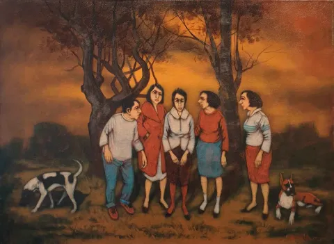"İsimsiz" eseri ORHAN UMUT tarafından 2018 yılında 60x80 cm ölçülerinde Tuval üzeri akrilik boya tekniği ile yapılmıştır.