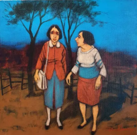 "İsimsiz" eseri ORHAN UMUT tarafından 2018 yılında 40x40 cm ölçülerinde Tuval üzeri akrilik boya tekniği ile yapılmıştır.