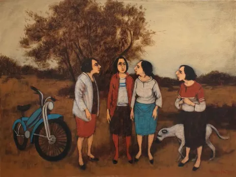 "İsimsiz" eseri ORHAN UMUT tarafından 2018 yılında 60x80 cm ölçülerinde Tuval üzeri akrilik boya tekniği ile yapılmıştır.