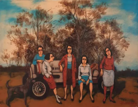 "İsimsiz" eseri ORHAN UMUT tarafından 2018 yılında 60x80 cm ölçülerinde Tuval üzeri akrilik boya tekniği ile yapılmıştır.