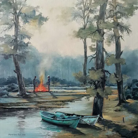 Bu eser MEHMET EMİN ÖZER tarafından 2019 yılında 60x60 cm ölçülerinde Tuval üzeri yağlı boya tekniği ile yapılmıştır.