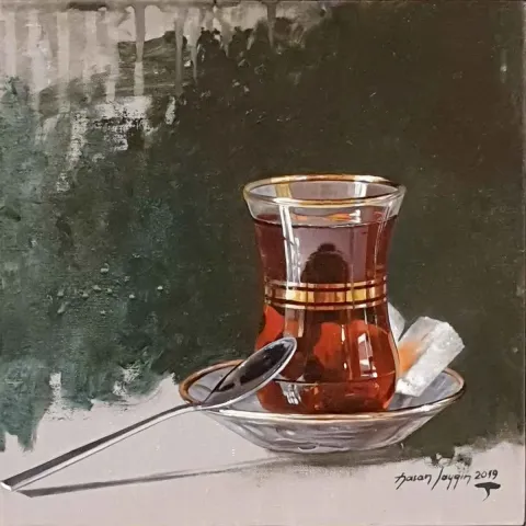 "İsimsiz" eseri HASAN SAYGIN tarafından 2019 yılında 25x25 cm ölçülerinde Tuval üzeri yağlı boya tekniği ile yapılmıştır.