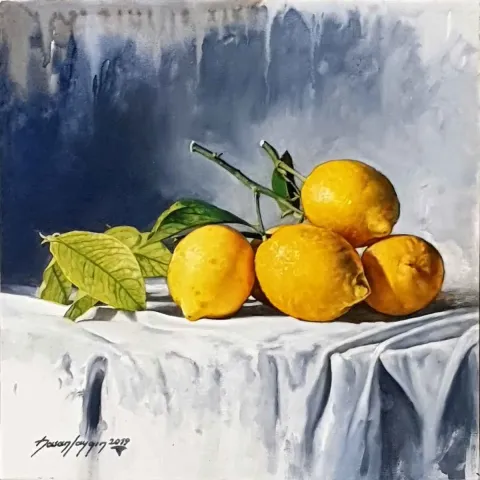 "İsimsiz" eseri HASAN SAYGIN tarafından 2019 yılında 25x25 cm ölçülerinde Tuval üzeri yağlı boya tekniği ile yapılmıştır.
