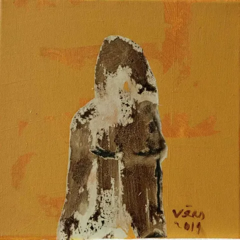 "İsimsiz" eseri VEDAT ÖRS tarafından 2019 yılında 25x25 cm ölçülerinde Tuval üzeri yağlı boya tekniği ile yapılmıştır.