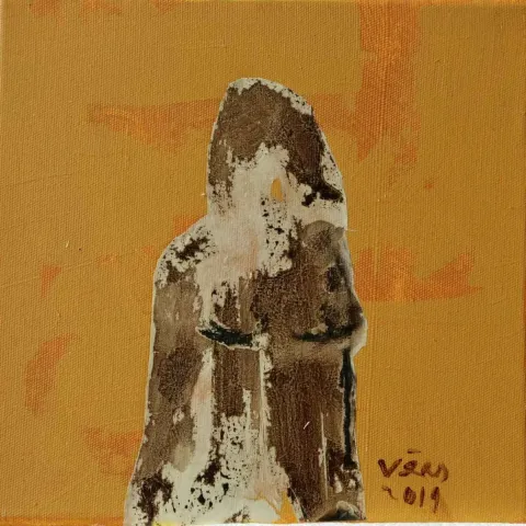 "İsimsiz" eseri VEDAT ÖRS tarafından 2019 yılında 25x25 cm ölçülerinde Tuval üzeri yağlı boya tekniği ile yapılmıştır.