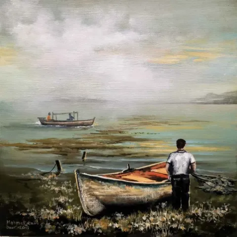 "İsimsiz" eseri MEHMET EMİN ÖZER tarafından 2019 yılında 25x25 cm ölçülerinde Tuval üzeri yağlı boya tekniği ile yapılmıştır.