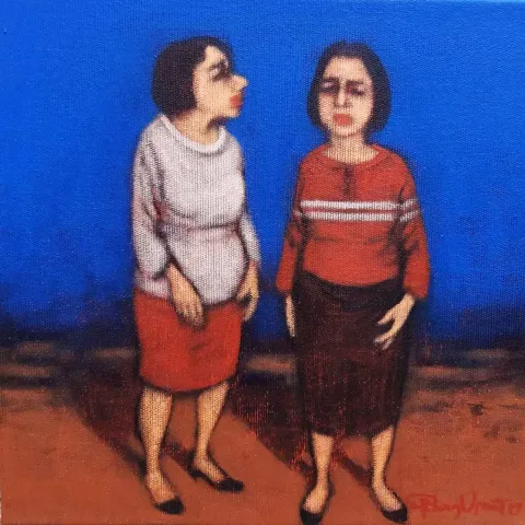 "İsimsiz" eseri ORHAN UMUT tarafından 2019 yılında 25x25 cm ölçülerinde Tuval üzeri akrilik boya tekniği ile yapılmıştır.