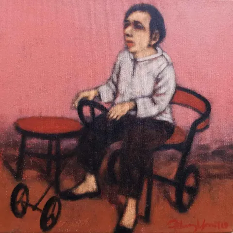 "İsimsiz" eseri ORHAN UMUT tarafından 2019 yılında 25x25 cm ölçülerinde Tuval üzeri akrilik boya tekniği ile yapılmıştır.