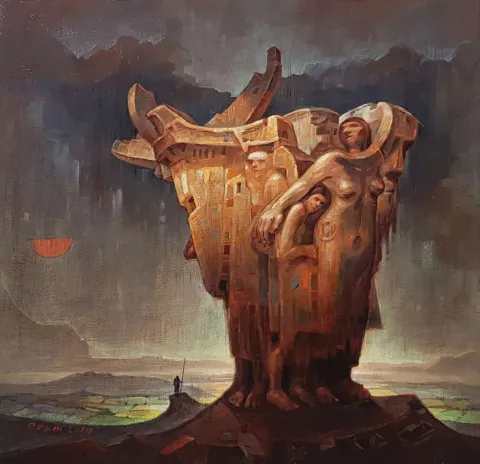 "Revan" eseri ADEM BAŞPINAR tarafından 2019 yılında 40x40 cm ölçülerinde Tuval üzeri akrilik boya tekniği ile yapılmıştır.