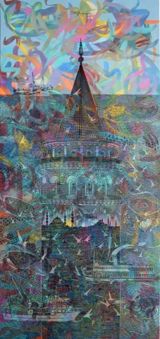 "isimsiz" eseri ENGİN KORKMAZ tarafından 2019 yılında 180x80 cm ölçülerinde Tuval üzeri akrilik boya tekniği ile yapılmıştır.