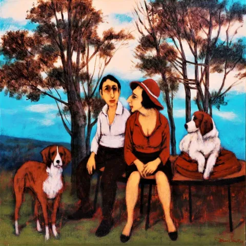 "isimsiz" eseri ORHAN UMUT tarafından 2019 yılında 70x70 cm ölçülerinde Tuval üzeri akrilik boya tekniği ile yapılmıştır.
