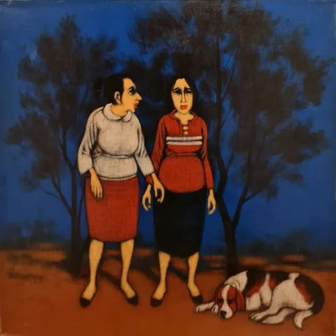 Bu eser ORHAN UMUT tarafından 2020 yılında 40x40 cm ölçülerinde Tuval üzeri akrilik boya tekniği ile yapılmıştır.