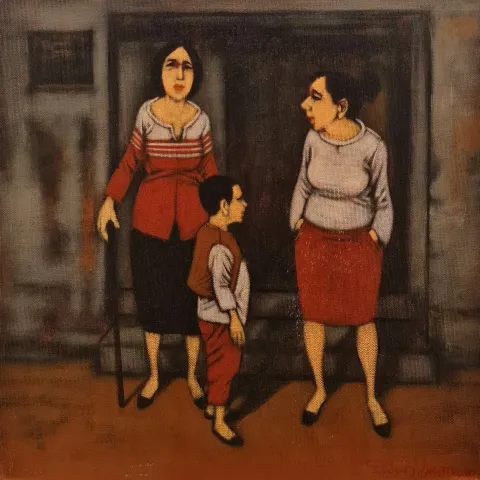 Bu eser ORHAN UMUT tarafından 2020 yılında 40x40 cm ölçülerinde Tuval üzeri akrilik boya tekniği ile yapılmıştır.