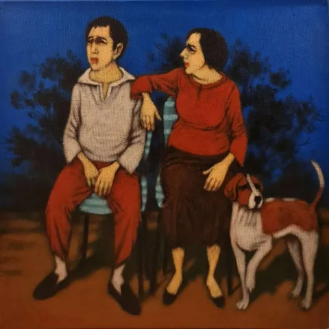 Bu eser ORHAN UMUT tarafından 2020 yılında 40x40 cm ölçülerinde Tuval üzeri akrilik boya tekniği ile yapılmıştır.