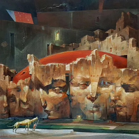 "İma" eseri ADEM BAŞPINAR tarafından 2020 yılında 40x40 cm ölçülerinde Tuval üzeri akrilik boya tekniği ile yapılmıştır.