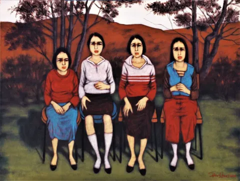 "Hemhal" eseri ORHAN UMUT tarafından 2019 yılında 60x80 cm ölçülerinde Tuval üzeri akrilik boya tekniği ile yapılmıştır.