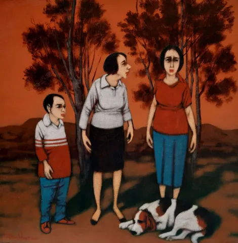"isimsiz" eseri ORHAN UMUT tarafından 60x60 cm ölçülerinde Tuval üzeri akrilik boya tekniği ile yapılmıştır.