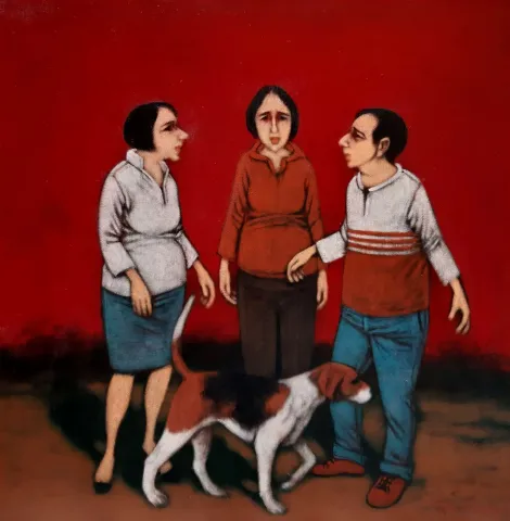 "isimsiz" eseri ORHAN UMUT tarafından 60x60 cm ölçülerinde Tuval üzeri akrilik boya tekniği ile yapılmıştır.