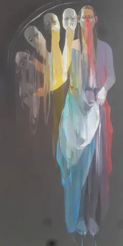 Bu eser HAKAN ERASLAN tarafından 2021 yılında 130x65 cm ölçülerinde Tuval üzeri akrilik boya tekniği ile yapılmıştır.