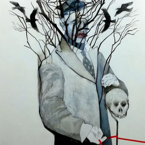 "Randevu" eseri ERCAN AYÇİÇEK tarafından 2017 yılında 100x80 cm ölçülerinde Tuval üzeri akrilik boya tekniği ile yapılmıştır.