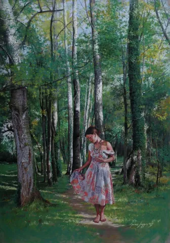 "Orman Gezintisi" eseri HASAN SAYGIN tarafından 2019 yılında 100x70 cm ölçülerinde Kağıt üzeri pastel boya tekniği ile yapılmıştır.