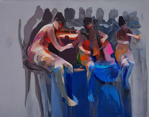 Bu eser HAKAN ERASLAN tarafından 2022 yılında 80x100 cm ölçülerinde Tuval üzeri akrilik boya tekniği ile yapılmıştır.